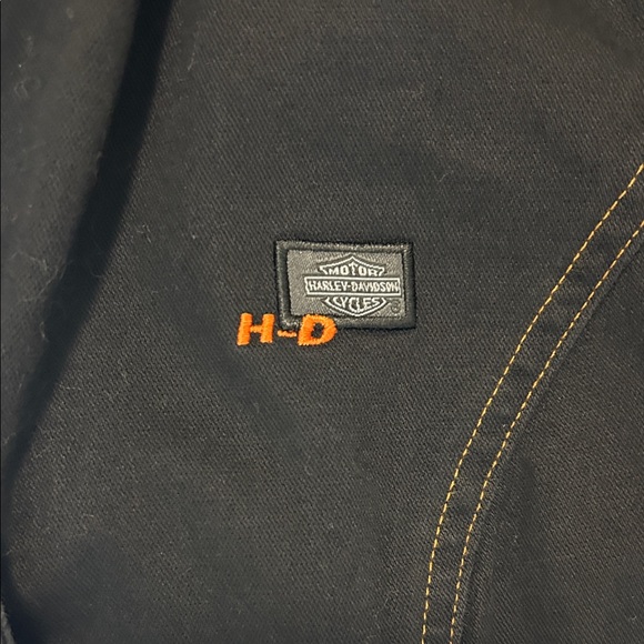 Harley-Davidson Black Denim Button-Up Vest Size Small - Picture 4 of 9